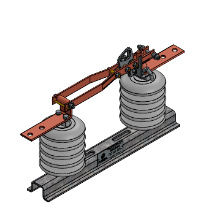 Chave seccionadora unipolar tipo faca de 15 kV, 400 e 630 A, corrente suportável de curta duração 12,5 kA, 20 kA e 25 kA.